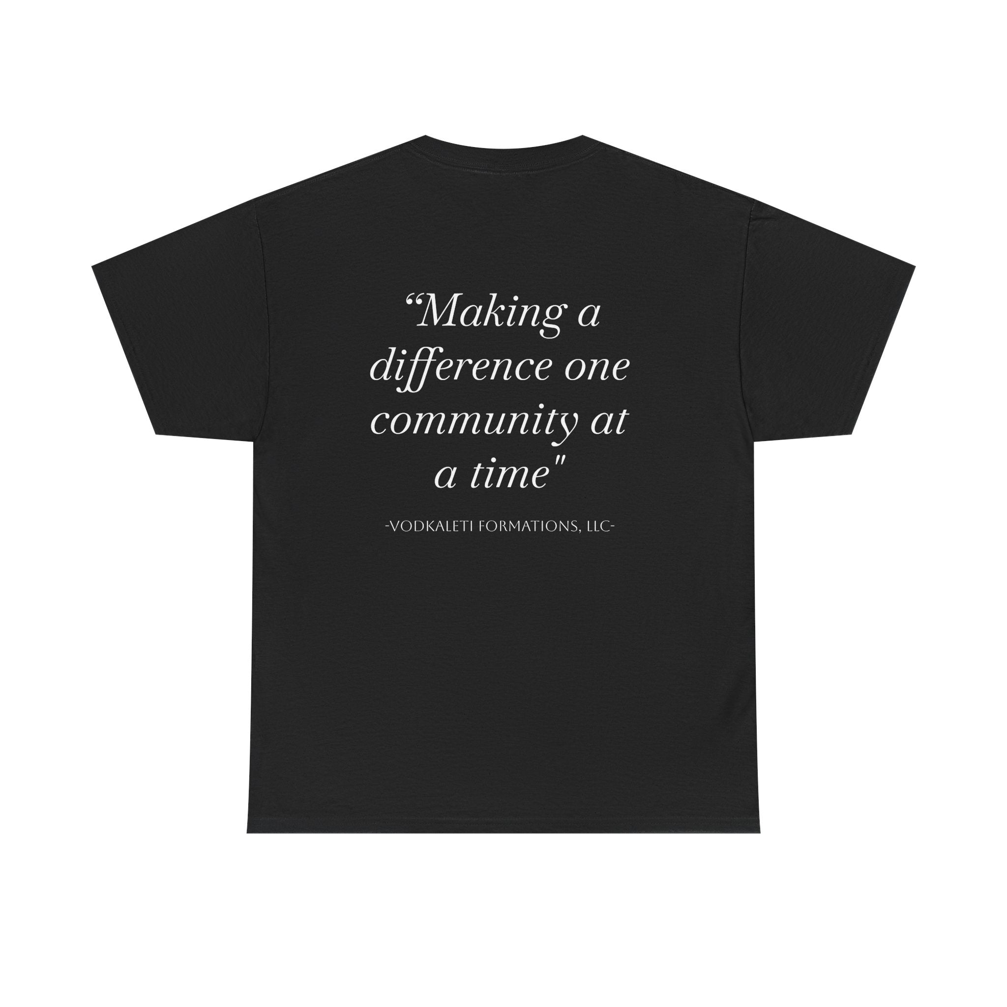 Vodkaleti  Community Impact Tee-FRONT AND BACK