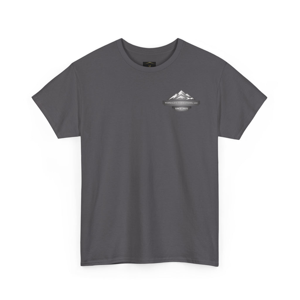 Vodkaleti Formations Logo Community Impact Tee-FRONT AND BACK