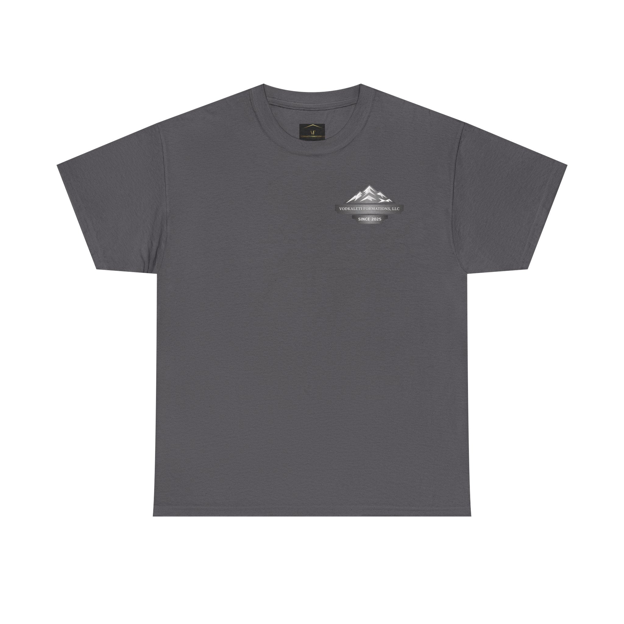 Vodkaleti Formations Logo Community Impact Tee-FRONT AND BACK
