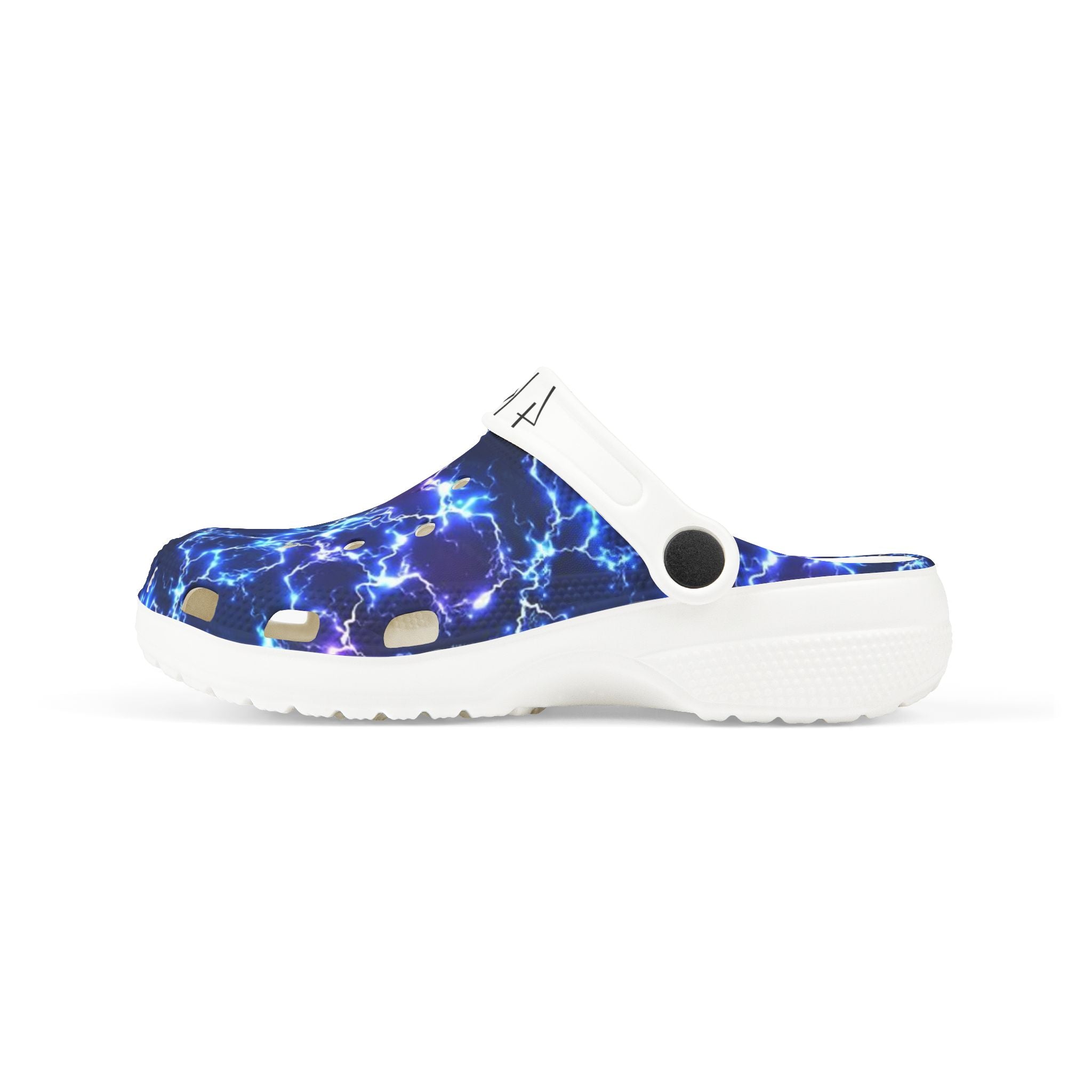 Krocks 4 Kidz | Twilight Stride Clogs — Purple & Blue Gradient Lightning Print