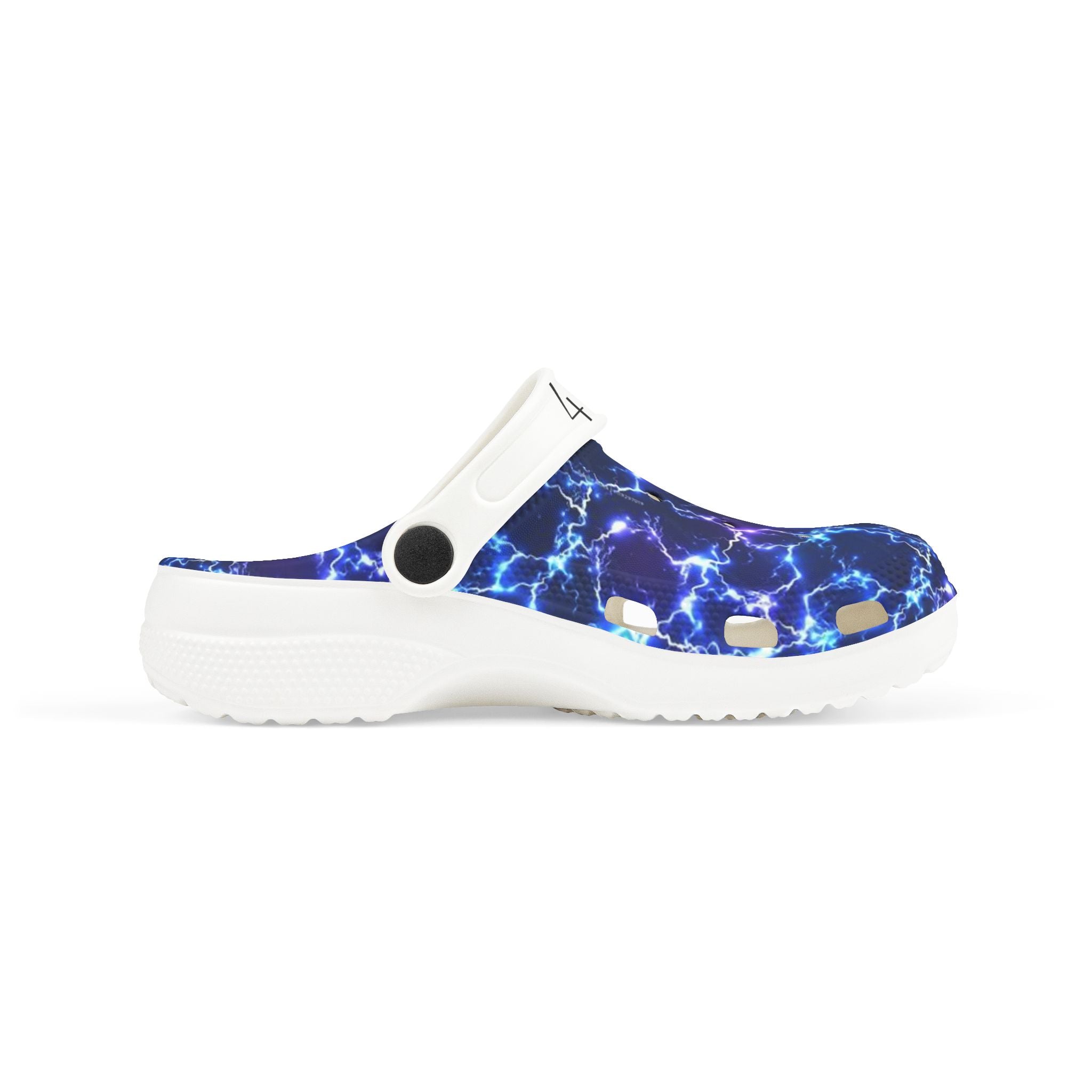 Krocks 4 Kidz | Twilight Stride Clogs — Purple & Blue Gradient Lightning Print